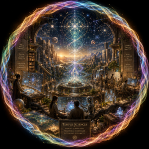 Temple Sciences sigil representing emerging sciences of Human, AI, and Universe coherence